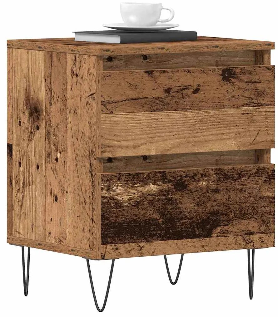 vidaXL Κομοδίνο 2 pcs Παλαιό ξύλο 40 x 35 x 50 εκ. Επεξεργασμένο ξύλο