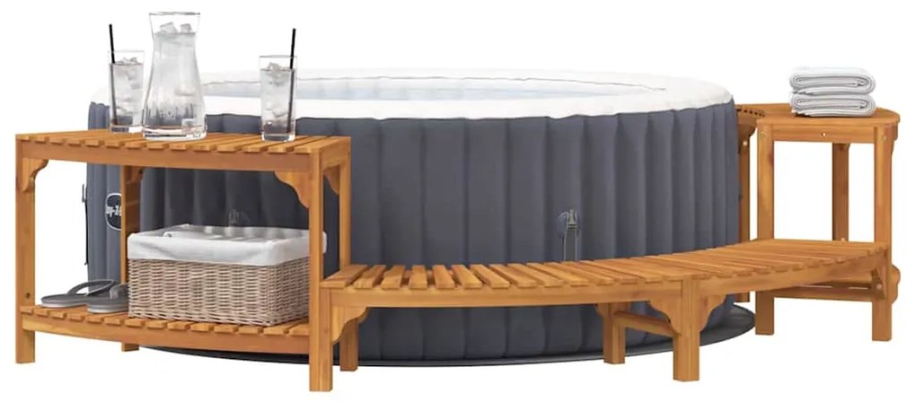 vidaXL Περίβλημα Ζεστής Μπανιέρας Ημι-Στρογγυλό 252 x 112 x 55,5 εκ.