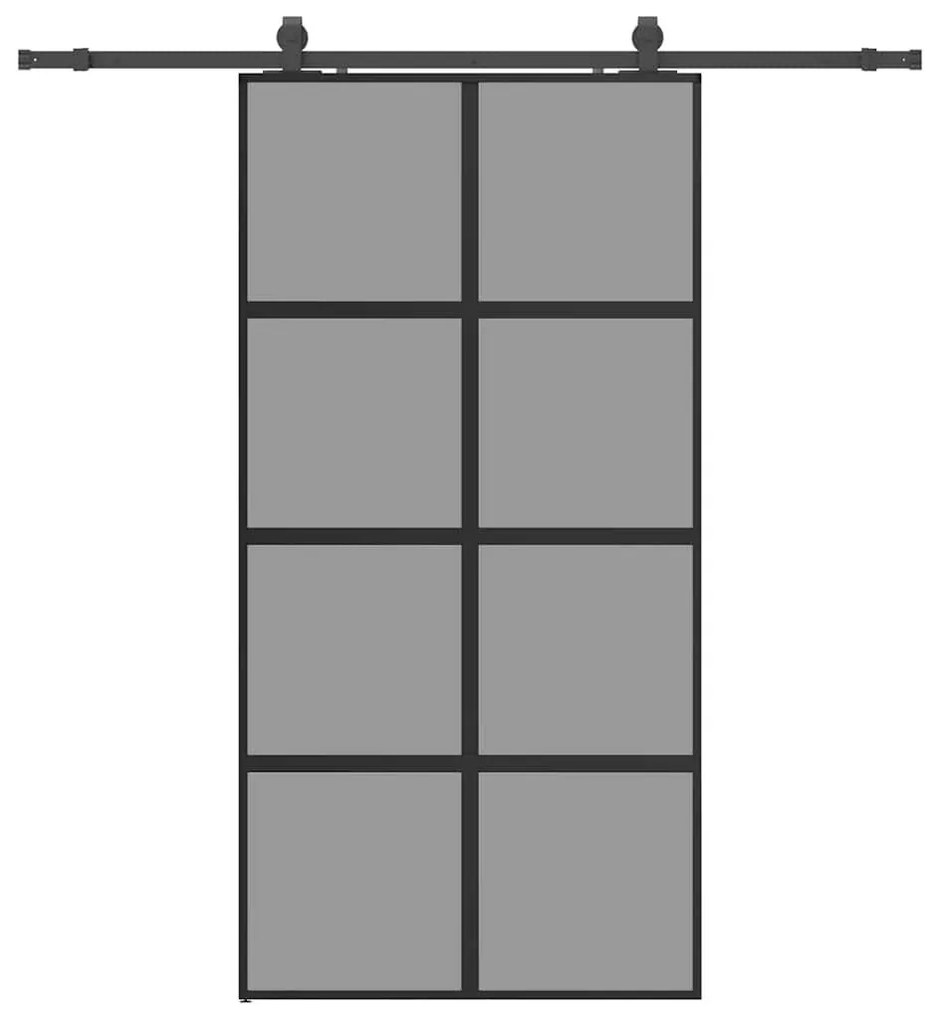 Σετ συρόμενης πόρτας με υλικό μαύρο 102,5x205 cm - Μαύρο