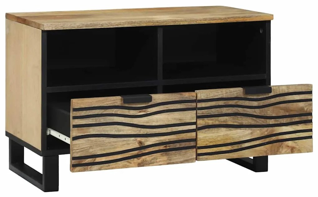 vidaXL Ντουλάπι TV με συρτάρι Καφέ 70 x 33 x 46 εκ Μασίφ ξύλο μάνγκο