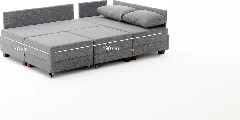 Corner Sofa-Bed Fly Left - Anthracite Anthracite