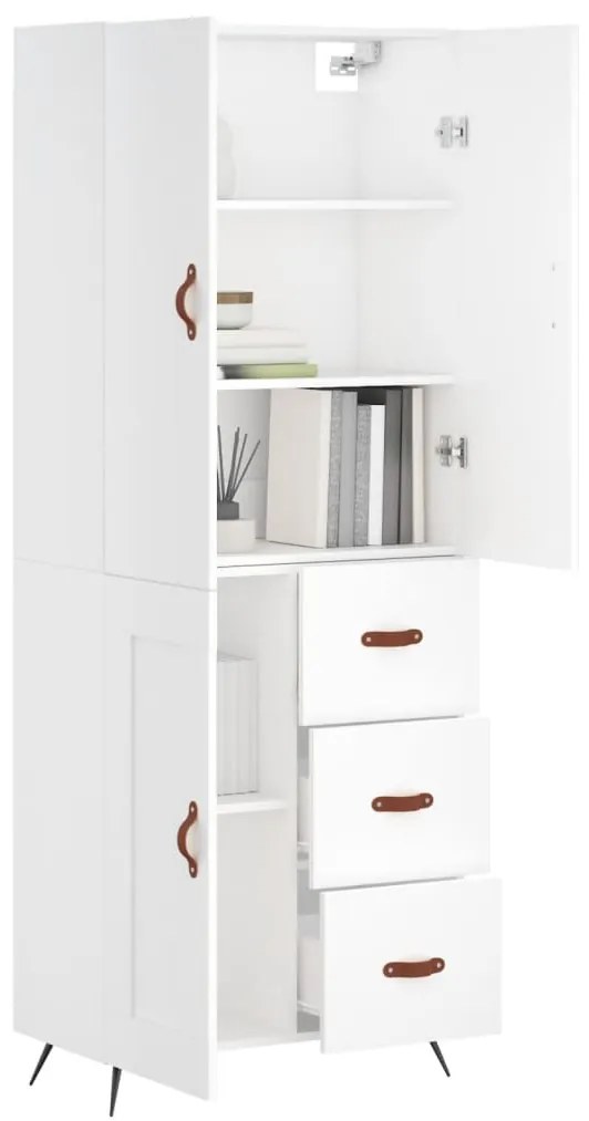 vidaXL Ντουλάπι Λευκό 69,5x34x180 εκ. από Επεξεργασμένο Ξύλο
