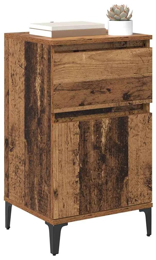 vidaXL Κομοδίνο 2 pcs Παλιό ξύλο 40 x 35 x 70 εκ. Επεξεργασμένο ξύλο