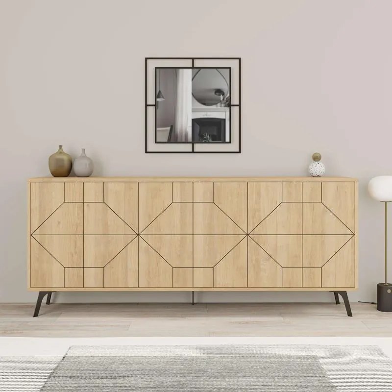 Μπουφές Bufel σε φυσική απόχρωση 181x35x77.4εκ 181x35x77.4 εκ.