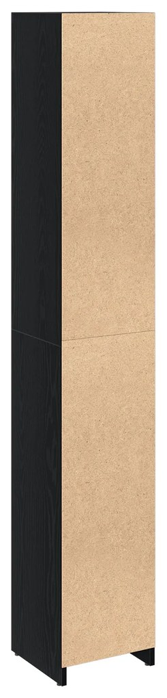 vidaXL Ντουλάπι Μπάνιου Μαύρη Δρυς 30x30x183,5 εκ Επεξεργασμένο ξύλο