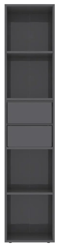 vidaXL Βιβλιοθήκη Γυαλιστερό Γκρι 36 x 30 x 171 εκ. από Μοριοσανίδα