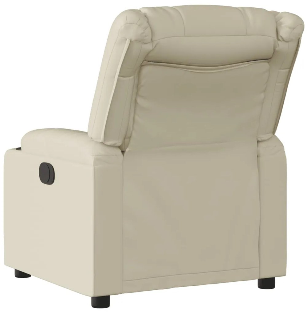 vidaXL Πολυθρόνα Ανακλινόμενη Κρεμ από Συνθετικό Δέρμα