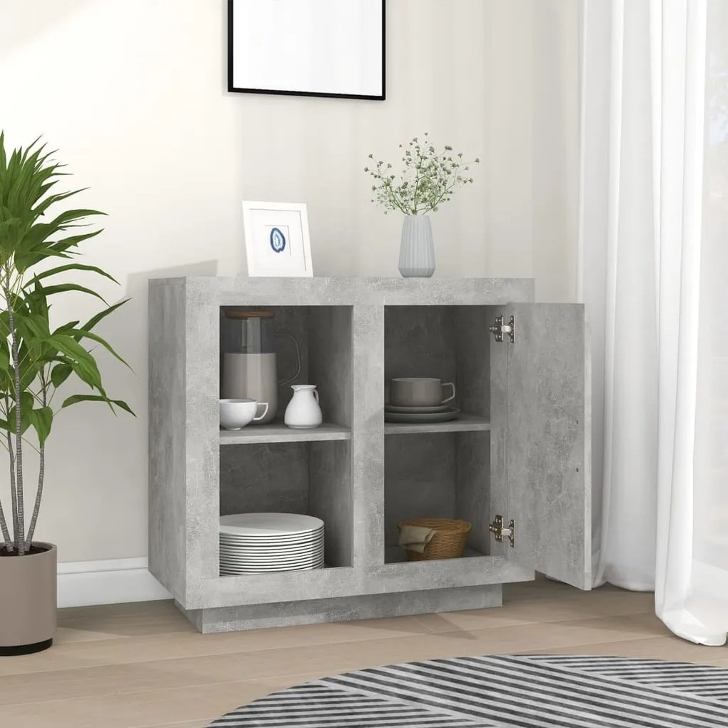 vidaXL Συρταριέρα Γκρι Σκυροδέματος 80 x 40 x 75 εκ.