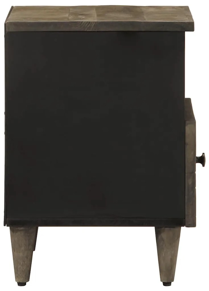 κομοδίνο ντουλάπι ανοιχτό γκρι 40x33x46 cm μασίφ ξύλο Mango - Γκρι