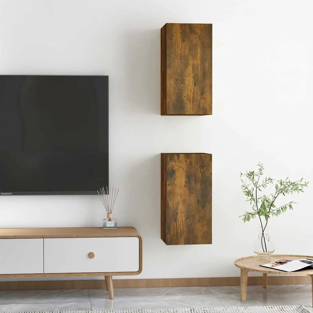 vidaXL Έπιπλα Τηλεόρασης2 τεμ. Καπν. Δρυς 30,5x30x60εκ Επ. Ξύλο