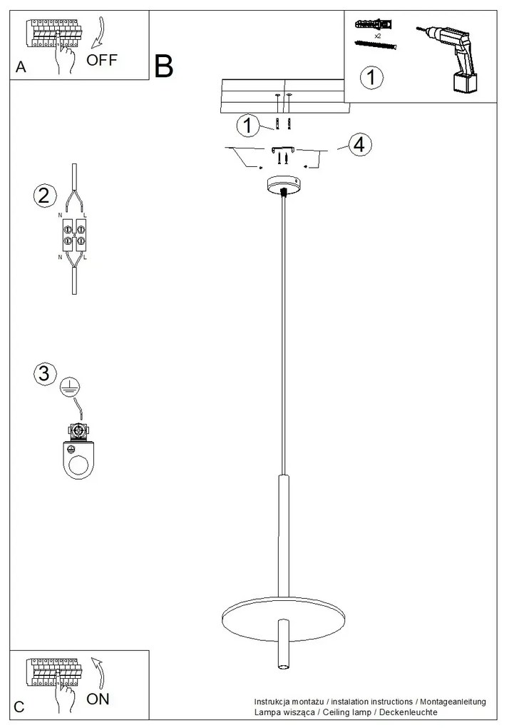Κρεμαστό φωτιστικό FELTRO 1 μαύρο/μπεζ/τσόχα/χάλυβας/1x8W