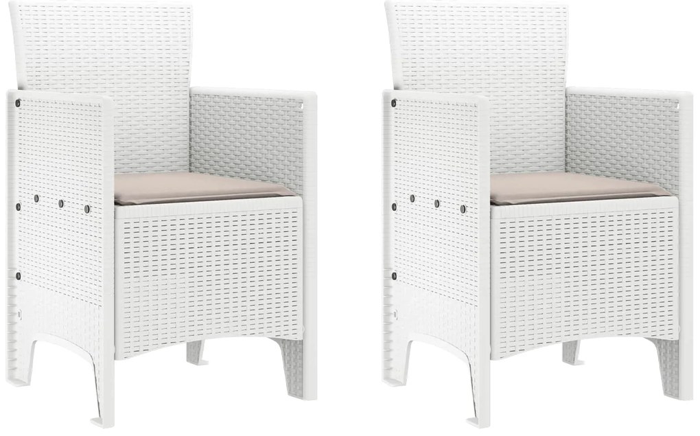 Καρέκλα Κήπου 2 pcs Λευκό 53 x 49 x 85 εκ. Πολυπροπυλένιο