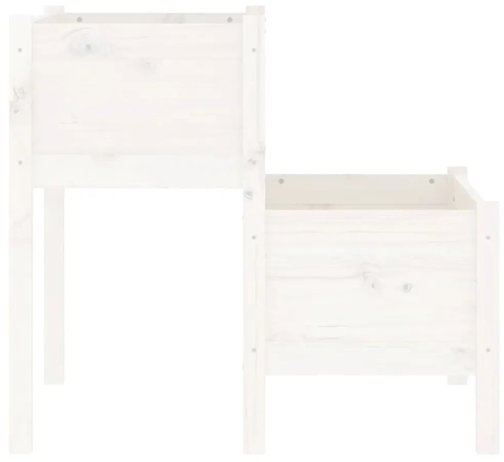 vidaXL Ζαρντινιέρα Λευκή 84,5 x 84 x 75 εκ. από Μασίφ Ξύλο Πεύκου