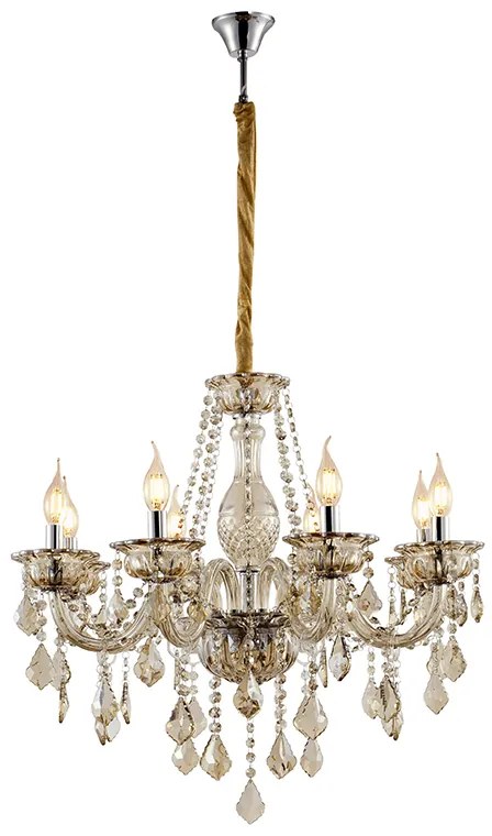 Artekko Artekko Chandelier Champ Πολυέλαιος 8φωτος Σαμπανιζέ Κρύσταλλο (70x70x60)cm 023-3033