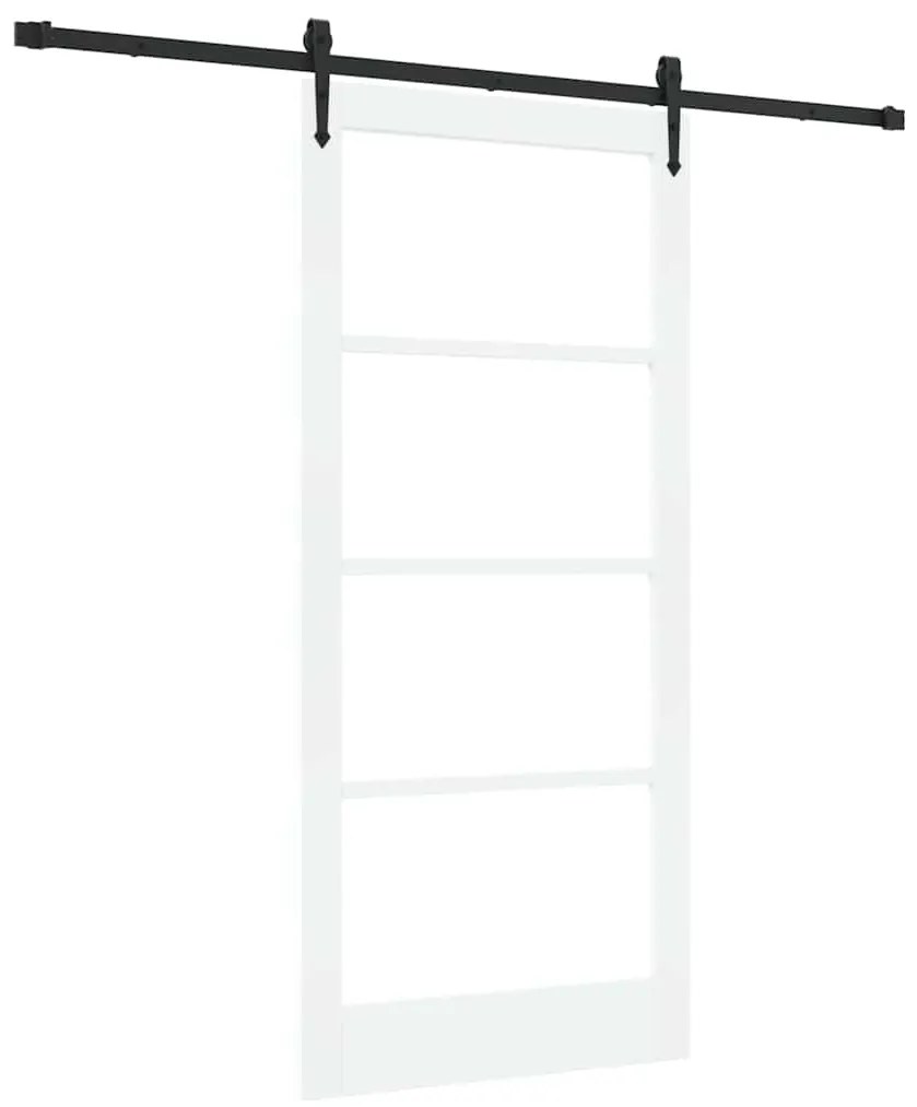 vidaXL Συρόμενη Πόρτα Χειροκίνητος Λευκό 93 x 202 cm Ξύλο και μέταλλο