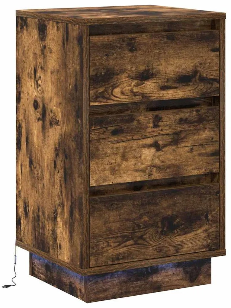 vidaXL Κομοδίνο με Καπνιστή δρυς 39 x 34.5 x 65 εκ. Επεξεργασμένο ξύλο