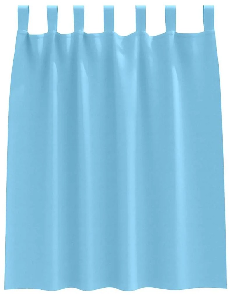 vidaXL Κουρτίνες με κουρτίνες 2 pcs Γαλάζιο 140x140cm Πολυεστέρας