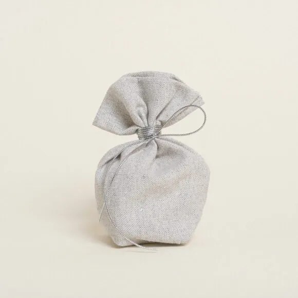 Beauty Home ΠΟΥΓΚΙ ΜΕ ΒΑΣΗ 8 x 12 cm  ΓΚΡΙ ΑΣΗΜΙ LUREX