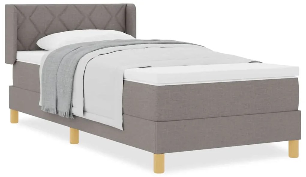 vidaXL Κρεβάτι με Ελατήρια με στρώμα Taupe 100 x 200 cm ύφασμα