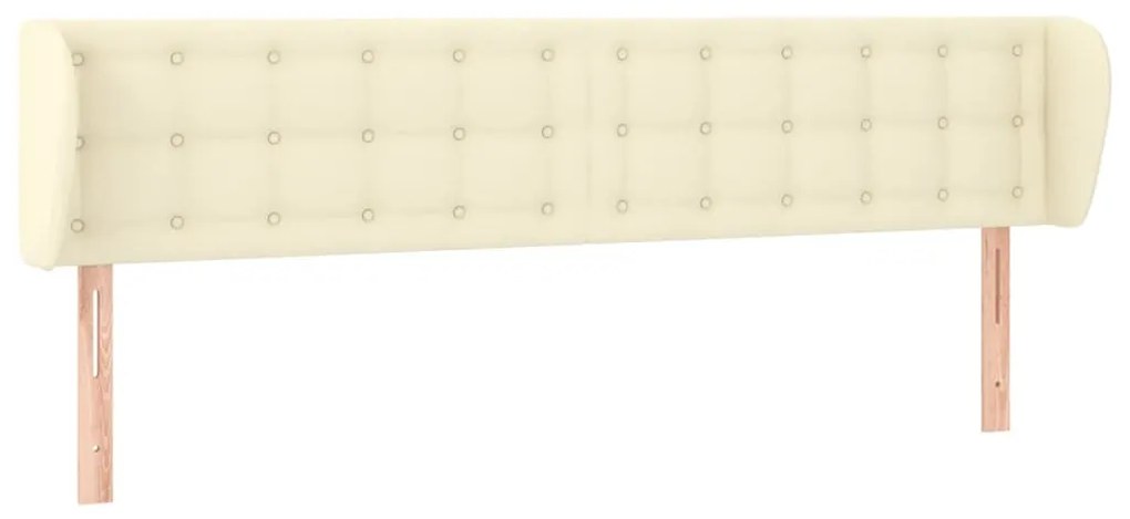 vidaXL Κεφαλάρι με Πτερύγια Κρεμ 203x23x78/88 εκ. Συνθετικό Δέρμα