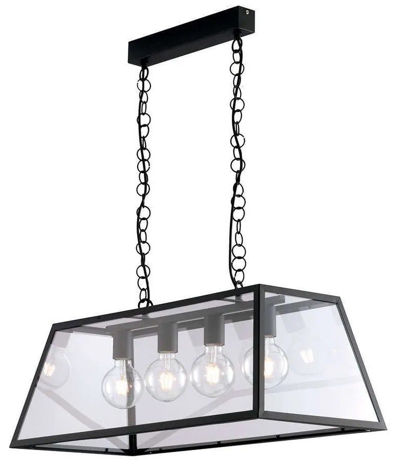 Φωτιστικό Οροφής - Ράγα I-Lexington-S4 Black Luce Ambiente Design Metal, Glass