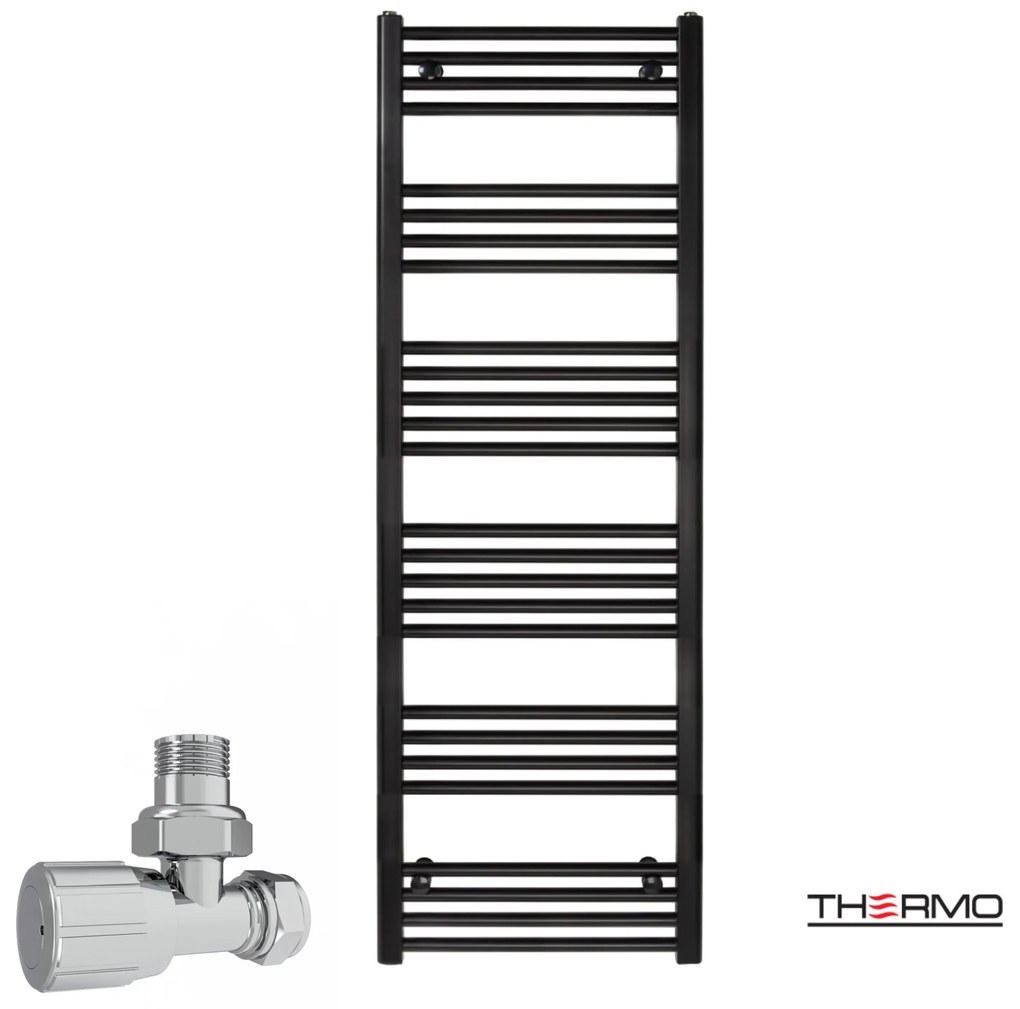 Thermo ALTO Θερμαινόμενη πετσετοκρεμάστρα από Mild Steel με υδραυλική λειτουργία, 150x50cm Black