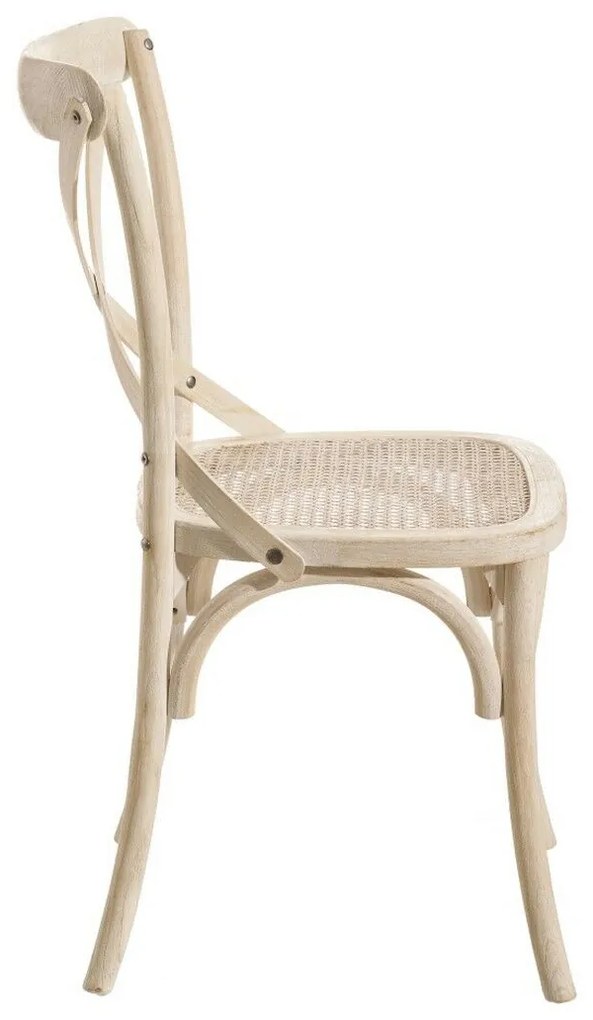 Καρέκλα Τραπεζαρίας 45 x 42 x 87 cm Ξύλο Λευκό ρατάν