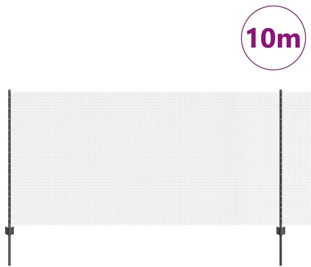 vidaXL Φράχτης με Στήλες. Γκρι 1.2 x 10 m Ατσάλι
