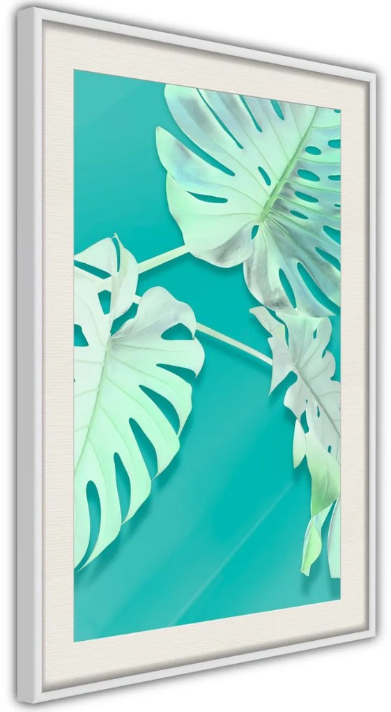 Αφίσα - Teal Monstera - 20x30 - Χρυσό - Χωρίς πασπαρτού