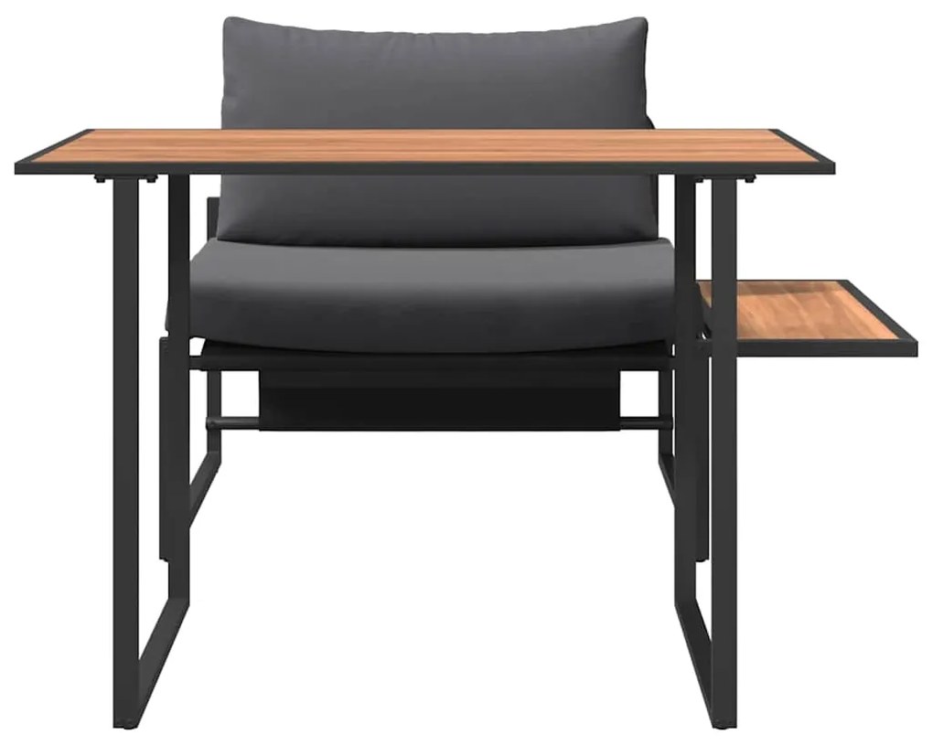 vidaXL Εξωτερική Καρέκλα Χάλυβα 2 pcs Ανθρακί Ατσάλι