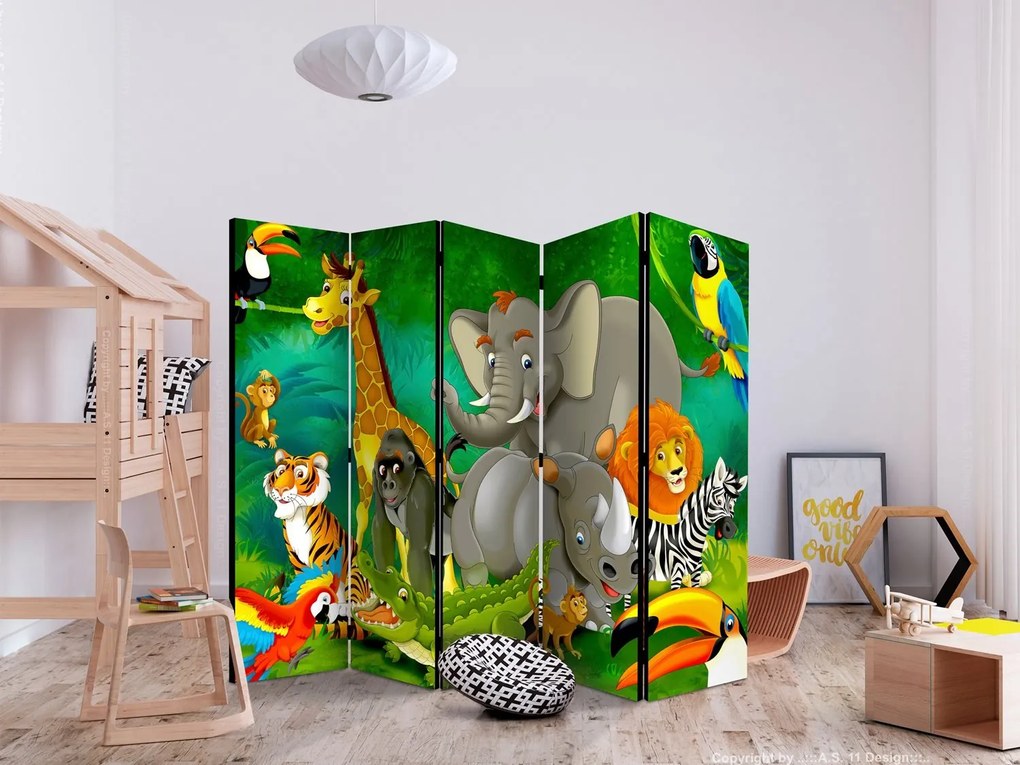 Διαχωριστικό με 5 τμήματα - Colourful Safari II [Room Dividers] 225x172