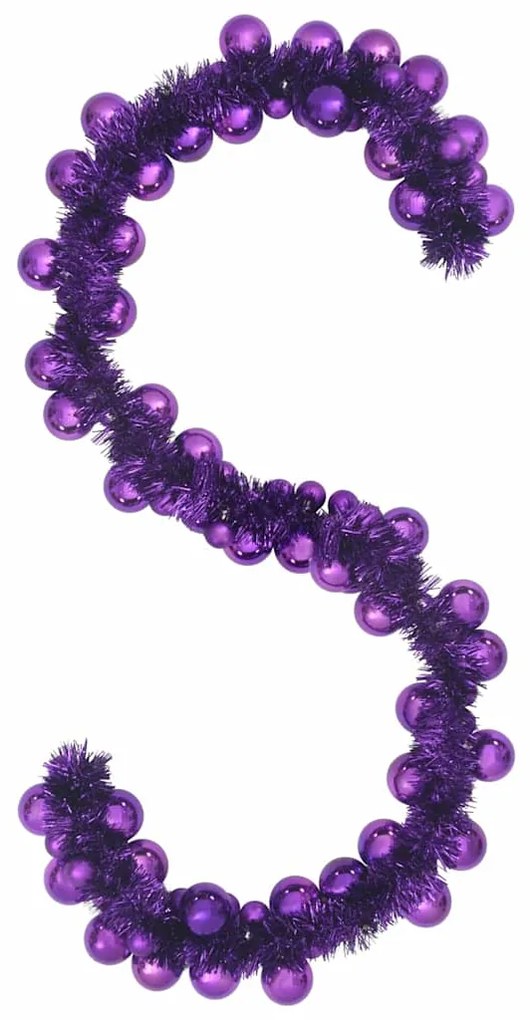 vidaXL Γιρλάντα με Χριστουγεννιάτικα Μπαλάκια Λιλά 186 εκ