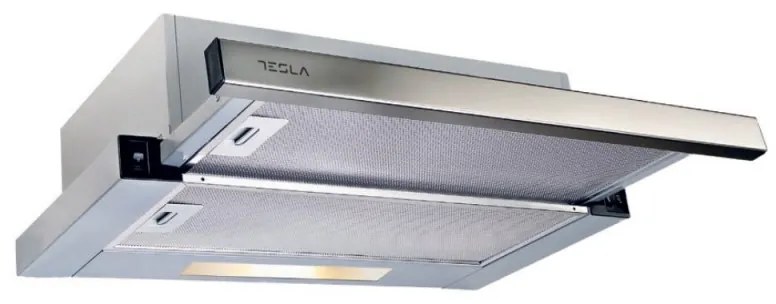 Συρόμενος απορροφητήρας Tesla DT600SX, 110 W, 1 κινητήρας, 2 μεταλλικά φίλτρα, 280 m3/h, 3 βαθμίδες λειτουργίας, Inox