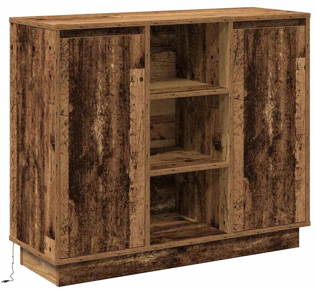 vidaXL Κομοδίνο με ράφι Παλιό Ξύλο 90 x 32 x 75 εκ Επεξεργασμένο ξύλο