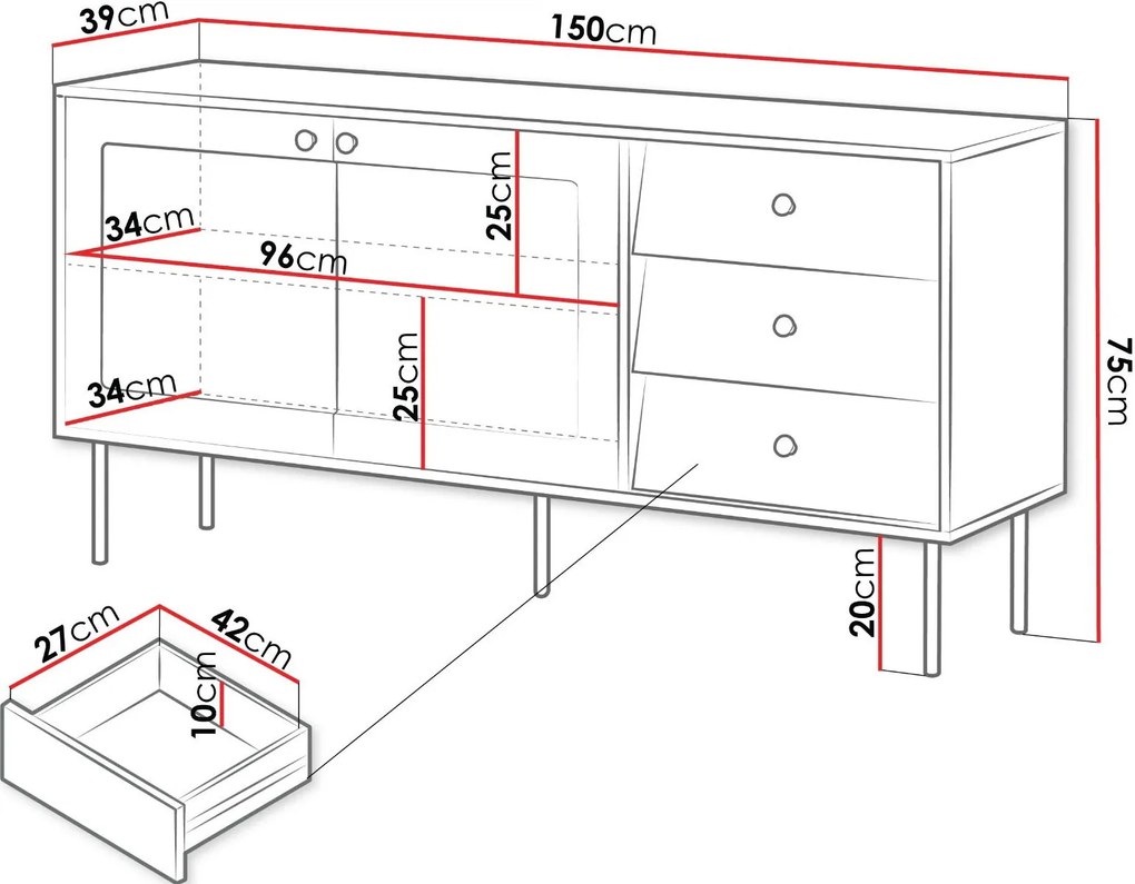 Μπουφές Valerio 150-Mauro