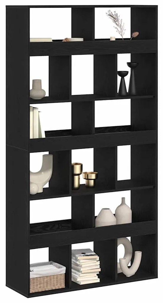 vidaXL Βιβλιοθήκη Μαύρη δρυς 100 x 33 x 187.5 εκ. Επεξεργασμένο ξύλο