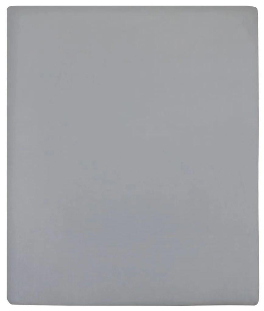 Σεντόνι με Λάστιχο Γκρι 140x200 εκ. Βαμβακερό Ζέρσεϊ - Γκρι