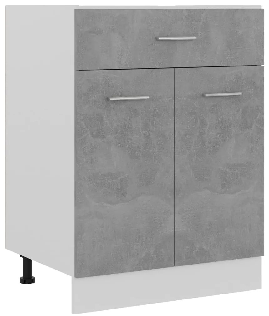 vidaXL Ντουλάπι με Συρτάρι Γκρι Σκυροδέματος 60x46x81,5 εκ Επεξ. Ξύλο