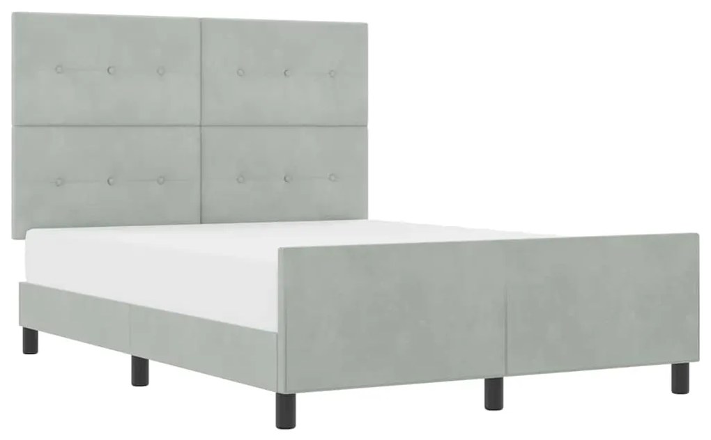 vidaXL Σκελετός Κρεβατιού Ανοιχτό γκρι 140 x 190 cm Βελούδο