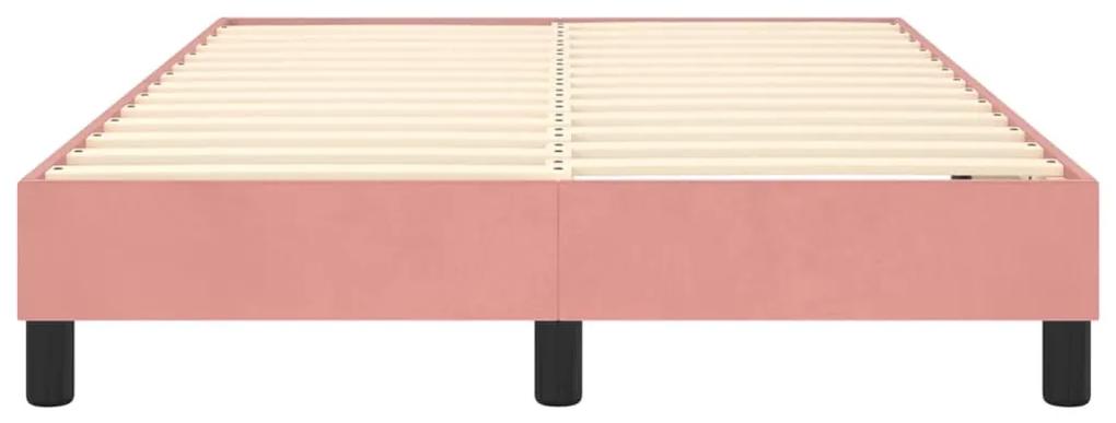 vidaXL Πλαίσιο Κρεβατιού Boxspring Ροζ 120 x 200 εκ. Βελούδινο