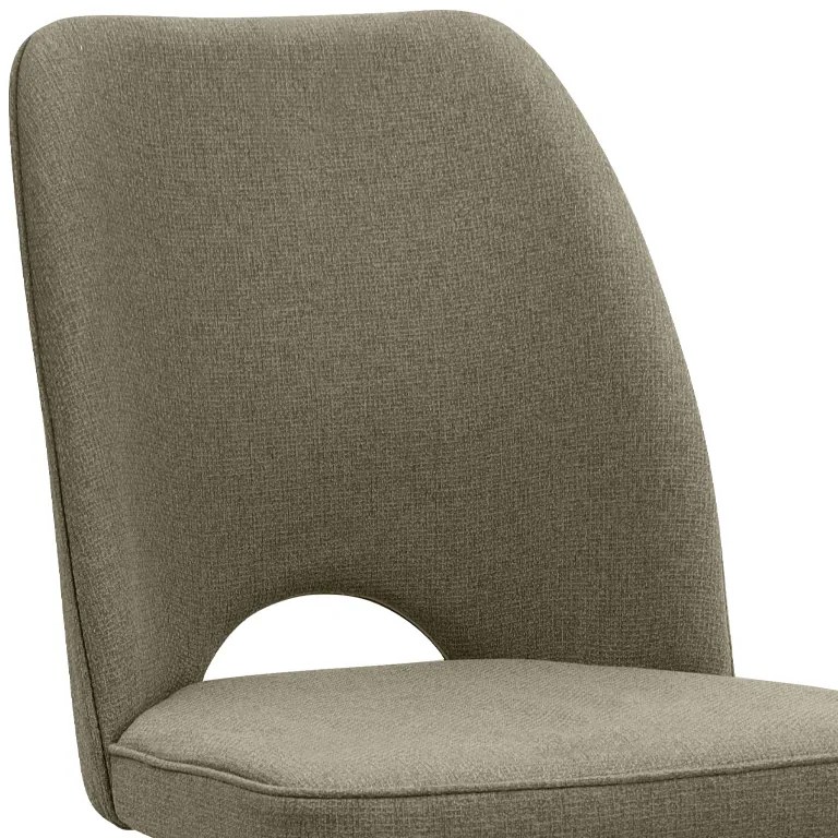 Καρέκλα τραπεζαρίας Christy Megapap λαδί ύφασμα - μεταλλικό μαύρο πόδι 47x59x90εκ.