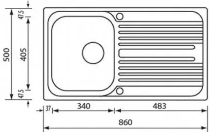 Νεροχύτης Sanitec Atlantic 1VR
