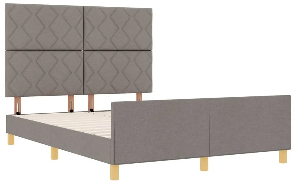vidaXL Σκελετός Κρεβατιού με κεφαλάρι Taupe 140 x 200 cm ύφασμα