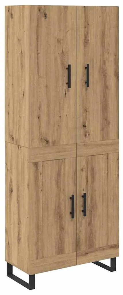 vidaXL Highboard 2 pcs Artisan Oak Σύνθετο Ξύλο και Γυαλί