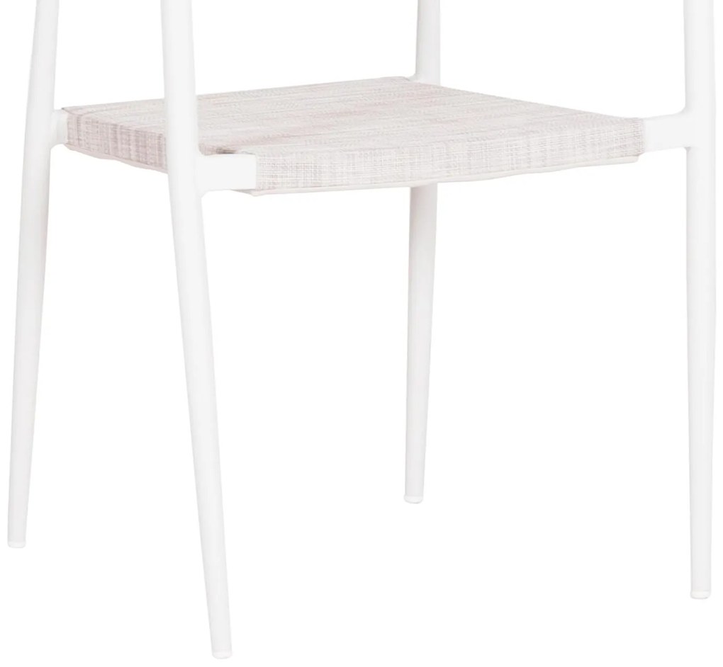 Καρέκλα - Πολυθρόνα BERG C6284.01 Αλουμίνιο Λευκό - P.E. Twisted Rattan Μπέζ 55x56x79Υ εκ. 55x56x79 εκ.