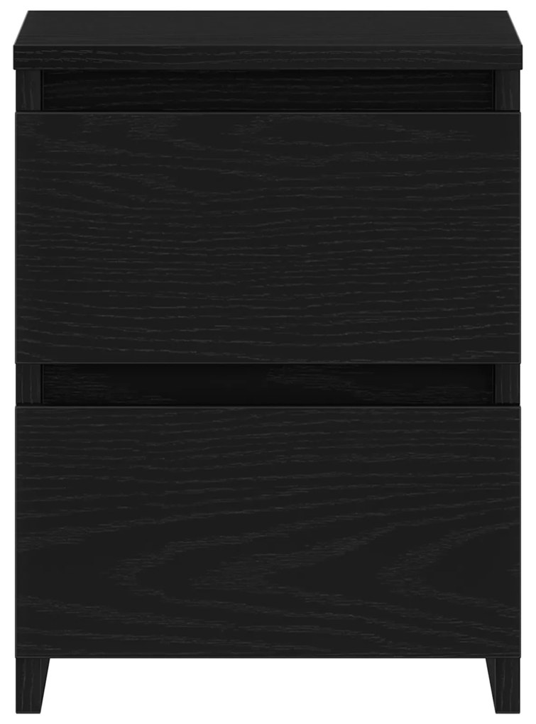 vidaXL κομοδίνο με συρτάρια Μαύρος Δρυς 30x30x40 εκ