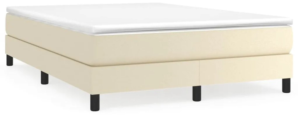 vidaXL Κρεβάτι Boxspring με Στρώμα Κρεμ 140x190εκ. από Συνθετικό Δέρμα