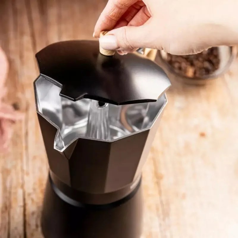 Καφετιέρα Kubinska Kinghoff KH 1887, 9 μπολ, 450 ml, Αλουμίνιο, Επαγωγή, Μαύρο.