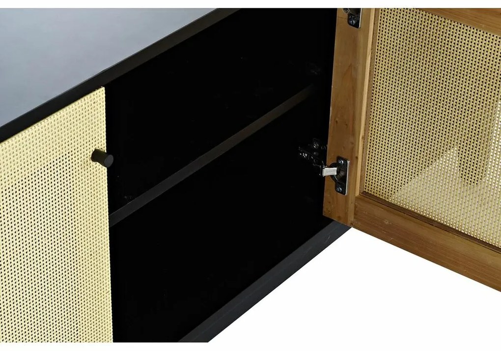 Τηλεόραση DKD Home Decor Μαύρο Έλατο ρατάν (160 x 65 x 38 cm)
