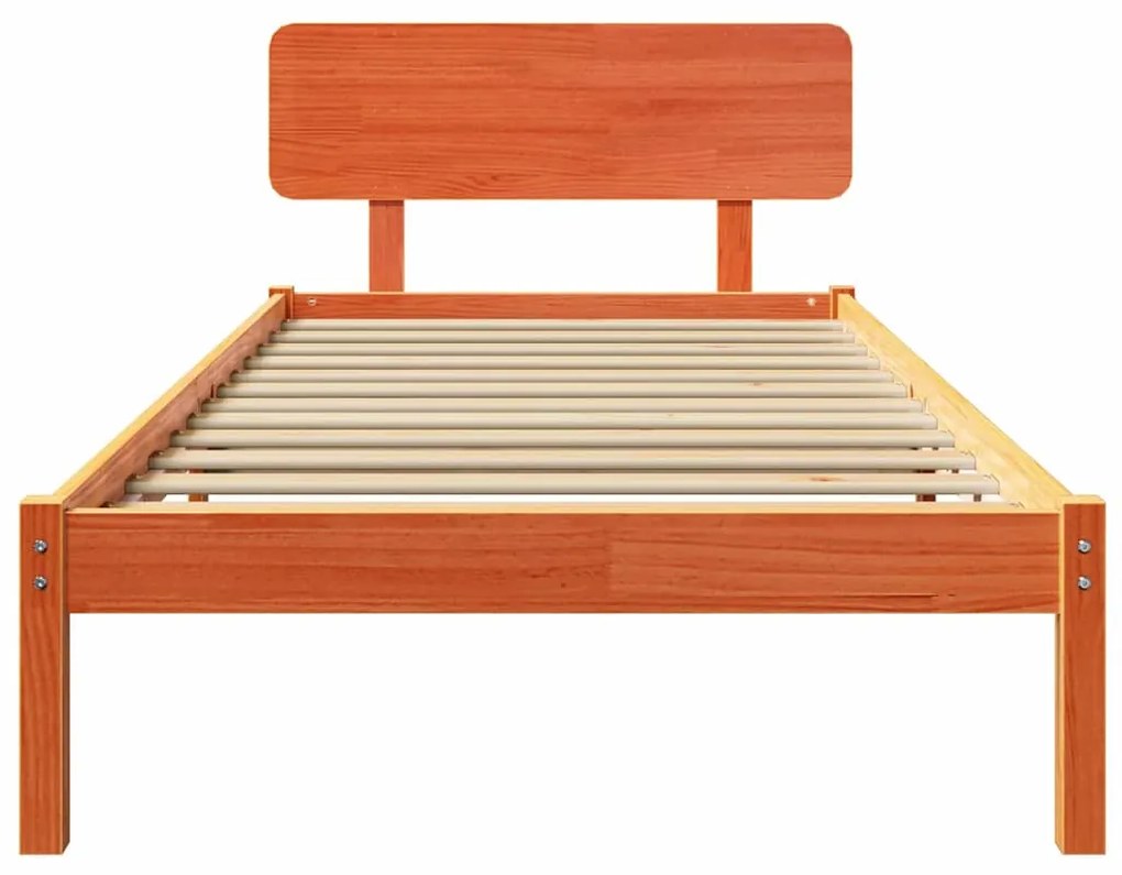 vidaXL Σκελετός Κρεβατιού Κερωτό καφέ 80 x 200 cm Μασίφ ξύλο πεύκου